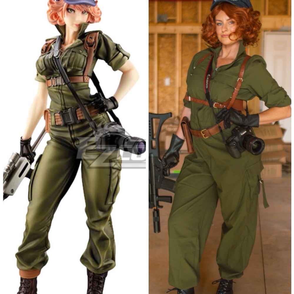 Lady Jaye G.I. Joe Olive Green Women's Jumpsuit Halloween Costume - Size M